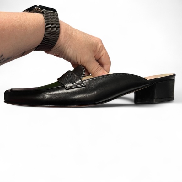 Salvatore Ferragamo Marcella Black Leather Mules with Leather Soles Size 7 3A - Picture 6 of 10